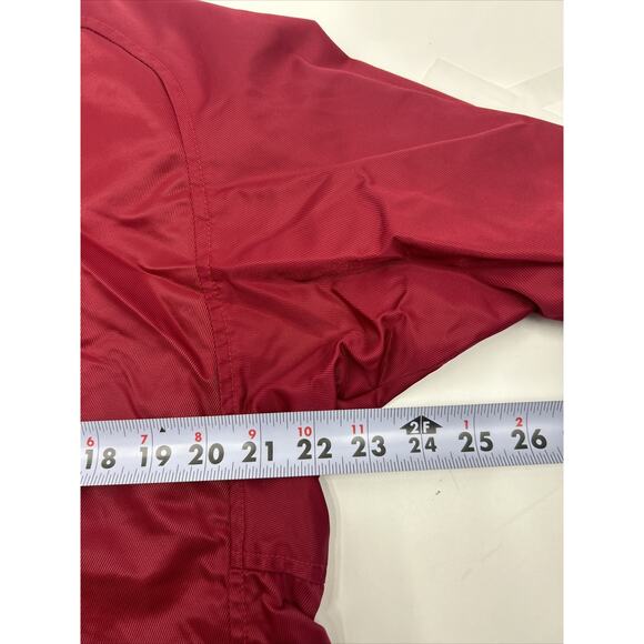 VINTAGE Nike Jacket Full Zip Front Maroon Jacket Pockets Swoosh Women’s Size L - Picture 6 of 11
